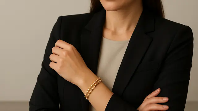 Model Gelang Emas Elegan 2 Gram dengan Bola Kecil Tren 2025/ Ilustrasi oleh AI