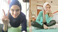 Pesona 6 Selebriti Berhijab Saat Olahraga. (Sumber: Instagram.com/zeezeeshahab dan Instagram.com/ichasoebandono)