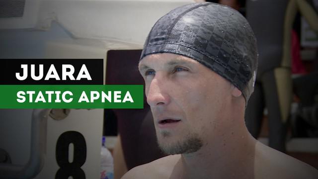 Stefan Randig, peserta asal Jerman berhasil menjadi juara nomor static apnea pada Indonesia Apnea Competition (IDAC) 2017.
