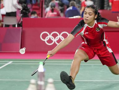 Langkah tunggal putri Indonesia, Gregoria Mariska Tunjung, terhenti di babak 16 besar Olimpiade Tokyo 2020. (Foto: AP/Markus Schreiber)