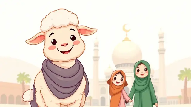 Background Idul Adha Kartun/Ilustrasi: Lucu dan Menggemaskan