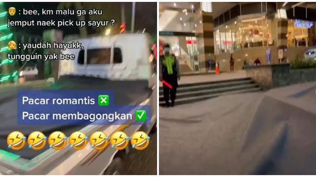 Bahagia Dijemput Pacar Pakai Pickup di Mal, Aksi Wanita Ini Bikin Kagum Netizen