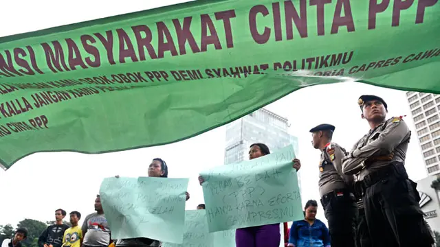 Buntut Kisruh Internal, Ratusan Pecinta PPP Berunjuk Rasa
