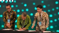 Penandatangan perjanjian kerja sama sewa lahan Parapuar antara BPOLBF dan Eiger Indonesia. (dok. BPOLBF)