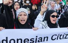FOTO: Aksi Solidaritas Gerakan Global March to Gaza di Bunderan HI