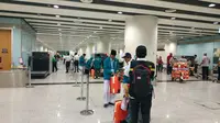Jemaah haji Indonesia tiba di Bandara Prince Mohammed bin Abdul Aziz. Liputan6.com/Nurmayanti