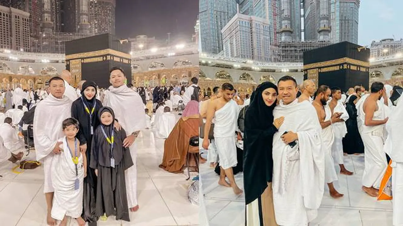 Tampil Kompak Bersama Anak, Ini 7 Potret Anang Hermansyah dan Ashanty di Depan Kabah
