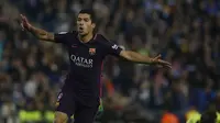 Luis Suarez cetak dua gol ke gawang Espanyol (Twitter)