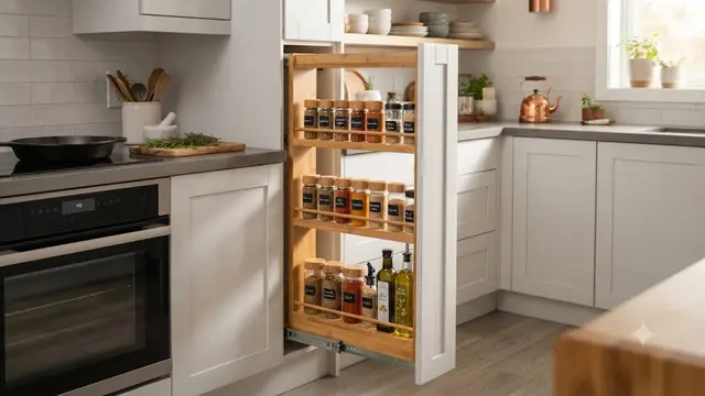 Model Rak Bumbu Tarik yang Membuat Kitchen Set