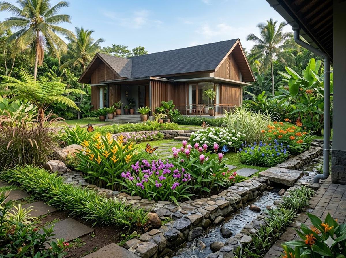 Taman Hujan Berbunga Warna-Warni