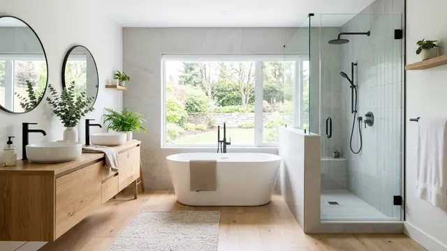 Bathtub Berdiri Bebas di Belakang Dinding