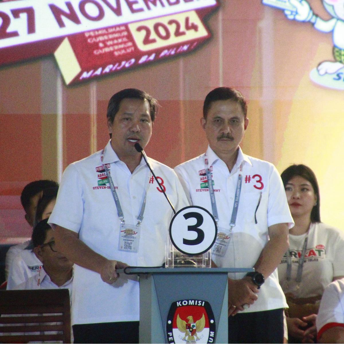 Steven Kandouw dan Alfred Denny Tuejeh Saat Debat Ketiga Pilgub Sulut