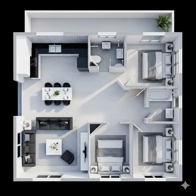 Desain Rumah Sederhana 3 Kamar Ukuran 8x10