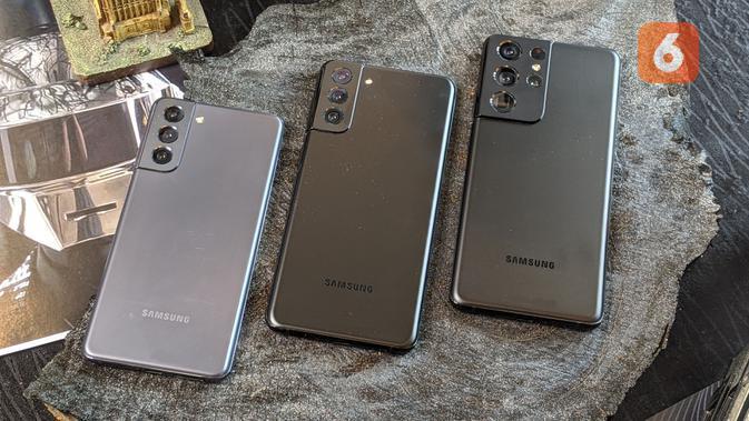 Galaxy S21, Galaxy S21 Plus, dan Galay S21 Ultra. (/ Yuslianson)
