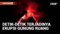 Gunung Ruang Erupsi Disertai Kilatan Petir Vulkanik