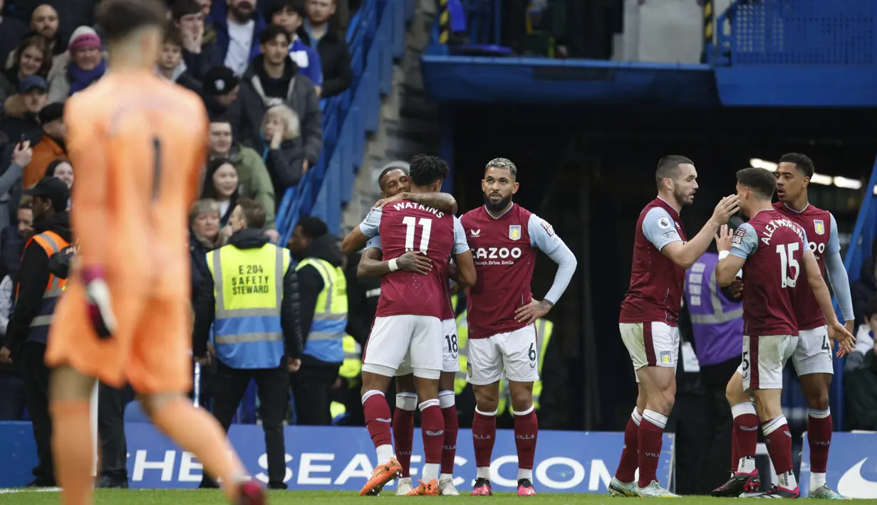 <p>Chelsea kalah dari Aston Villa dengan skor 0-2. (AP Photo/David Cliff)</p>