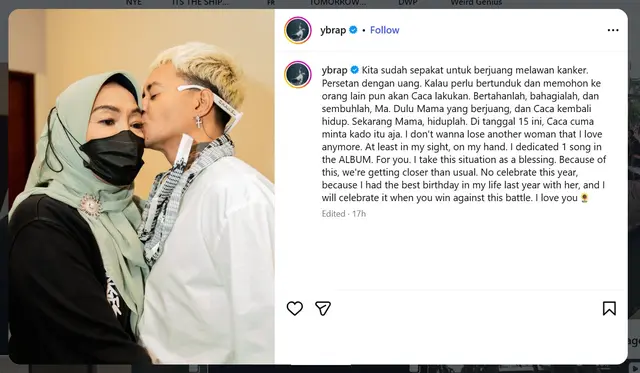 Reza Arap Ungkap Ibu Mengidap Kanker