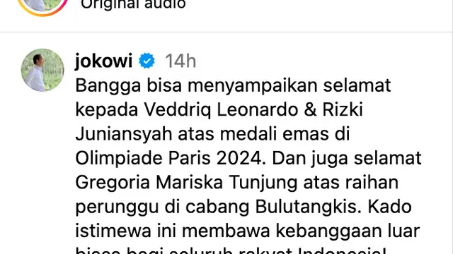 Unggahan Jokowi. (Foto: Dok. Instagram @jokowi)