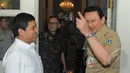 Menteri Pemberdayaan Aparatur Negara dan Reformasi Birokrasi (Menpan-RB) Yuddy Chrisnandi, bertemu Gubernur DKI Jakarta, Basuki Tjahaja Purnama di Balaikota, Jakarta, Selasa (3/2/2015). (Liputan6.com/Herman Zakharia)