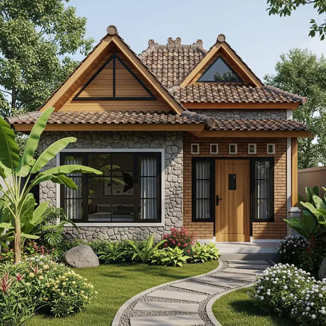 Desain Rumah Kecil Ukuran 6x9 Meter dengan Atap Limasan