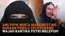 Mulai dari Umi Pipik minta maaf posting dugaan pemilu 2024 curang hingga wajah Kartika Putri melepuh, berikut sejumlah berita menarik News Flash Showbiz Liputan6.com.