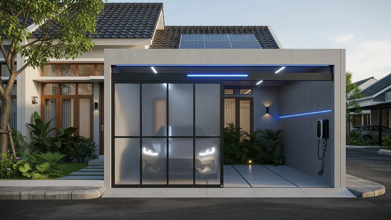 9 Model Carport Tertutup dengan Pintu Geser Otomatis, Solusi Modern Keamanan Rumah