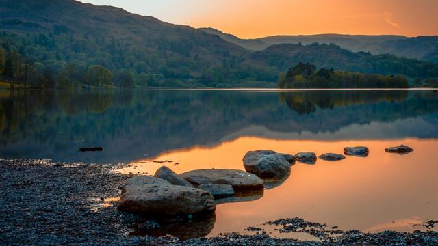 Ilustrasi batu loncatan, alam, inspirasi