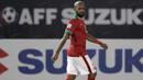Striker Timnas Indonesia, Boaz Solossa, saat tampil melawan Filipina pada laga Piala AFF 2016 di Philippine Sports Stadium, Filipina, Selasa (22/11/2016). Kedua tim bermain imbang 2-2. (Bola.com/Nicklas Hanoatubun)