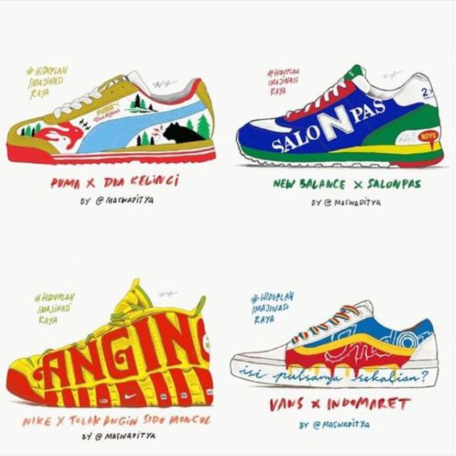 Vektor Tegak Gambar Logo Merek Sepatu 