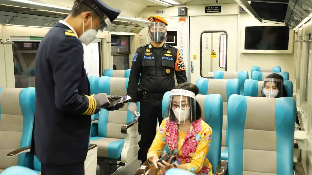 Penerapan prtokol kesehatan di dalam Kereta Api