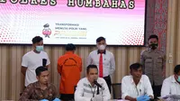 Kapolres Humbang Hasundutan (Humbahas), AKBP Achmad Muhaimin, saat memberikan keterangan pers di Mako Polres Humbahas, Senin, 14 November 2022
