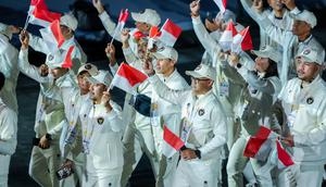 Kontingen Indonesia di Opening Ceremony SEA Games Thailand 2025 yang digelar di Rajamanggala Stadium pada Selasa (9/12/2025) malam WIB. (Dok. NOC Indonesia)