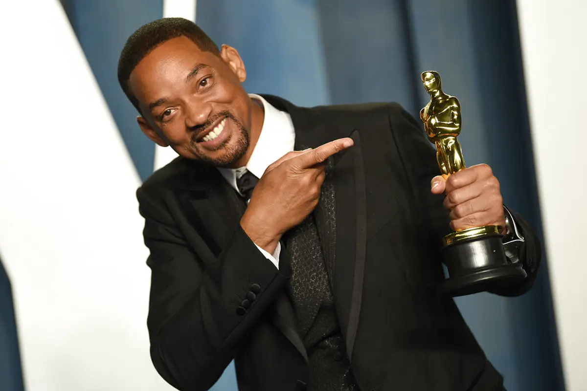 Will Smith dalam Piala Oscar 2022. (Evan Agostini/Invision/AP)