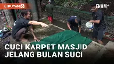 Sambut Bulan Suci Ramadan 2024, Warga di Semarang Ramai-ramai Cuci Karpet Masjid