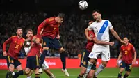 Timnas Spanyol menang 1-0 atas Yunani pada laga ketujuh Grup B kualifikasi Piala Dunia 2022 di Olympic Stadium, Jumat (12/11/2021) dini hari WIB. (AFP/ARIS MESSINIS)