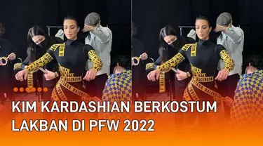 Kim Kardashian seolah tak pernah libur dengan tampil beda di acara fashion. Seperti baru-baru ini di ajang Paris Fashion Week 2022. Kim datang dengan tubuh penuh balutan lakban kuning bertuliskan Balenciaga.