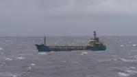 Kapal tangker Vier Harmoni berhasil ditemukan TNI AL. (dok. TNI AL)