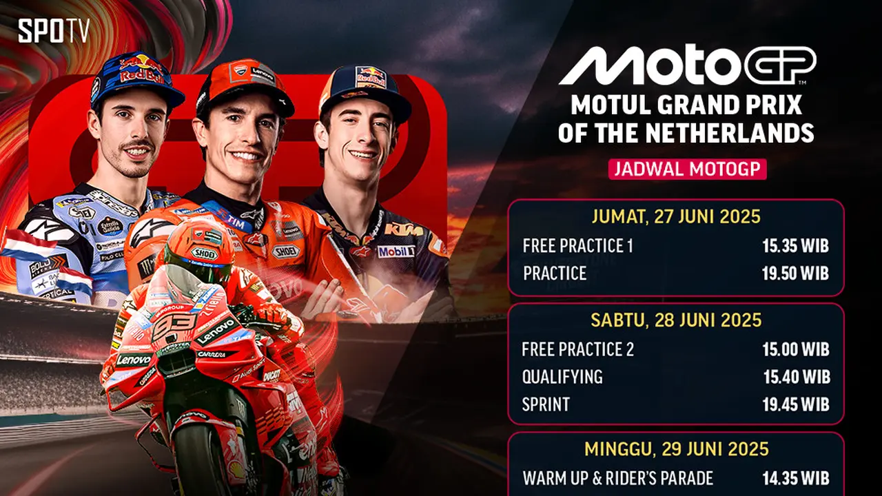 Jadwal Nonton MotoGP 2025 Live Stream Motul Grand Prix of the Netherlands di Vidio