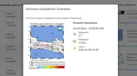 Gempa hari ini, Minggu (4/8/2024) pertama&nbsp;menggetarkan pukul 03:39:58 WIB di wilayah Batang, Provinsi Jawa Tengah (Jateng), dilaporkan&nbsp;Badan Meteorologi, Klimatologi, dan Geofisika (BMKG). (www.bmkg.go.id)