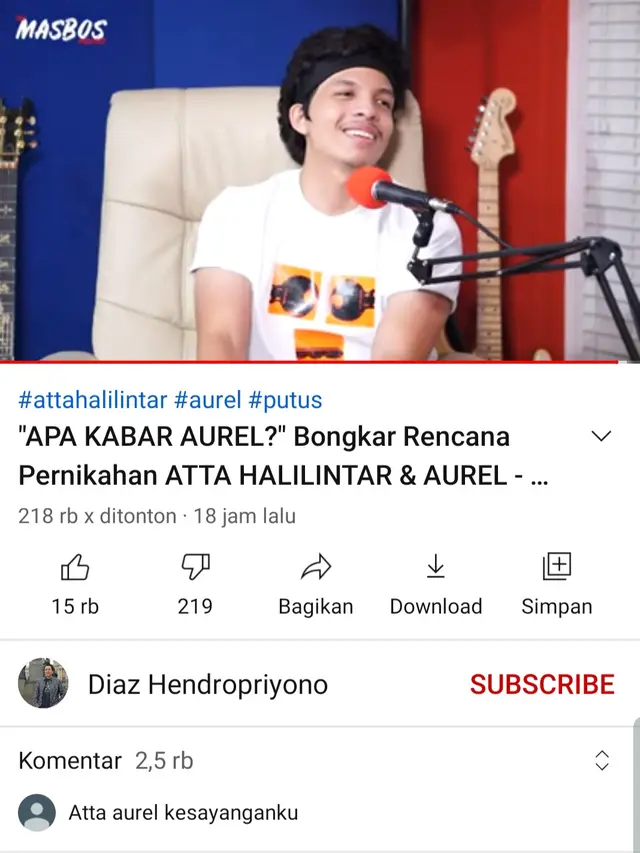 Atta Halilintar dalam konten Diaz Hendropriyono. (Foto: YouTube Diaz Hendropriyono)