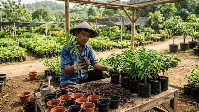 Cara Membuat Pohon Srikaya Jumbo Berbuah Lebat Meski Ditanam di Pot Kecil/AI Generated