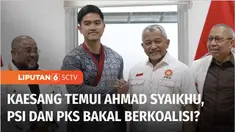 Ketua Umum Partai Solidaritas Indonesia atau PSI, Kaesang Pangarep pada Senin sore menyambangi kantor DPP Partai Keadilan Sejahtera dan disambut jajaran petinggi PKS. Usai pertemuan, kedua kubu sama-sama menyatakan lontaran jenaka yang menandakan cai...