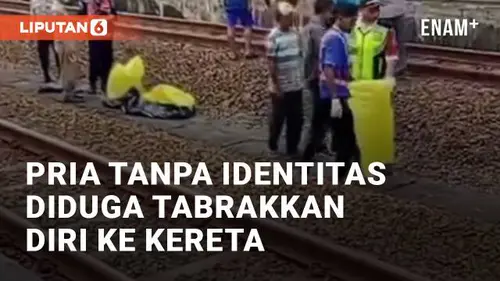 VIDEO: Pria Tanpa Identitas Diduga Tabrakkan Diri ke Kereta di Sibalung Banyumas