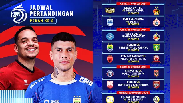 Jadwal Pertandingan BRI Liga 1 Matchweek 8 Pekan Ini di Vidio