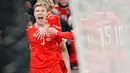 Gol tunggal kemenangan Denmark dicetak oleh striker asal Manchester United, Rasmus Hojlund di babak kedua. (Liselotte Sabroe/Scanpix 2025/Ritzau Scanpix via AP)