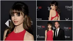 Foto kolase saat Lily Collins menghadiri acara TIME100 Next Gala di Second Floor, New York City, Amerika Serikat, 25 Oktober 2022. (Jamie McCarthy/Getty Images/AFP)
