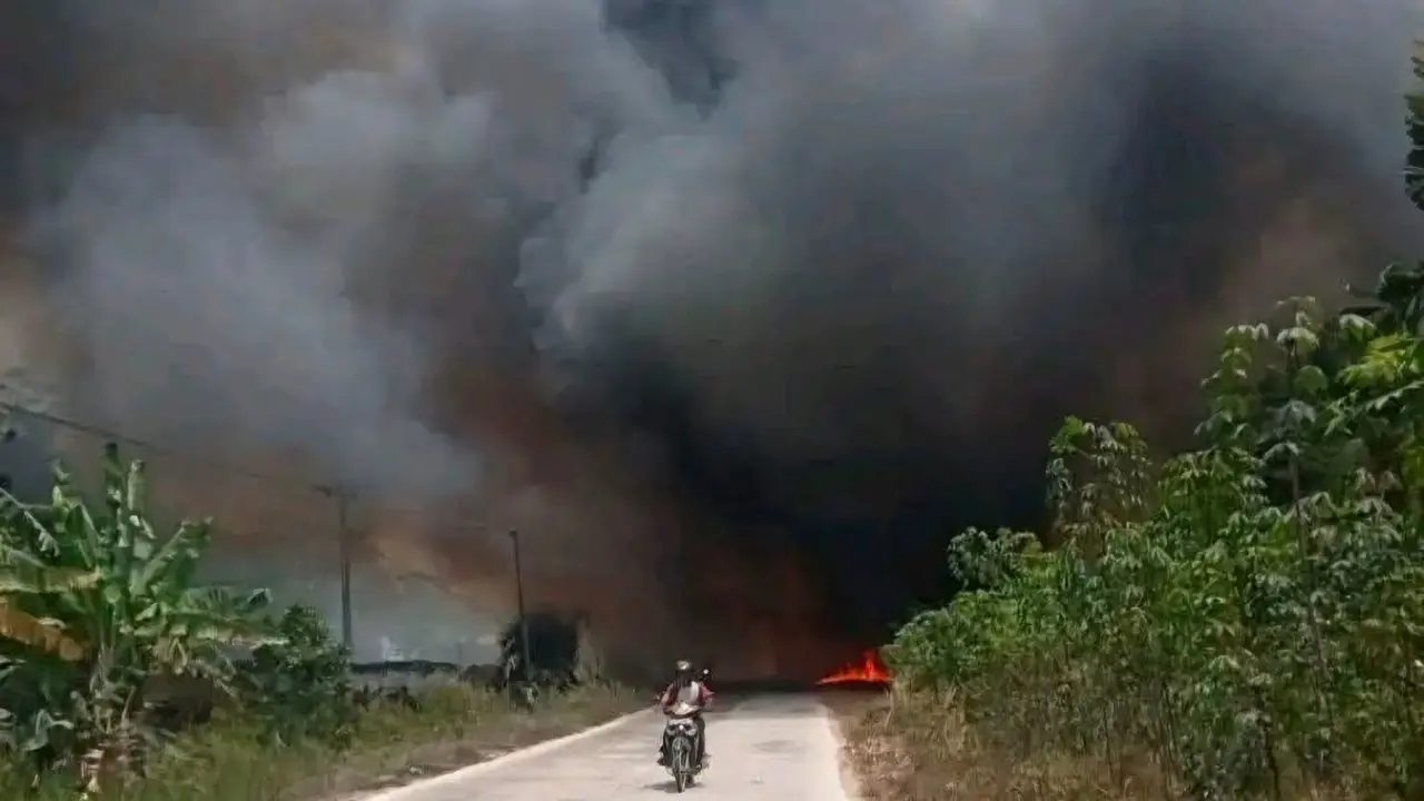 Kebakaran lapak kayu di Mesuji