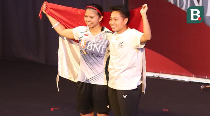 <p>Greysia Polii menuntaskan karier profesionalnya di dunia bulutangkis hari ini, Minggu (12/6/2022) di Istora Senayan, Jakarta. (Bola.com/Abdul Aziz)</p>