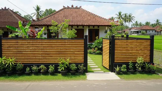 Pagar Bambu Horizontal Minimalis