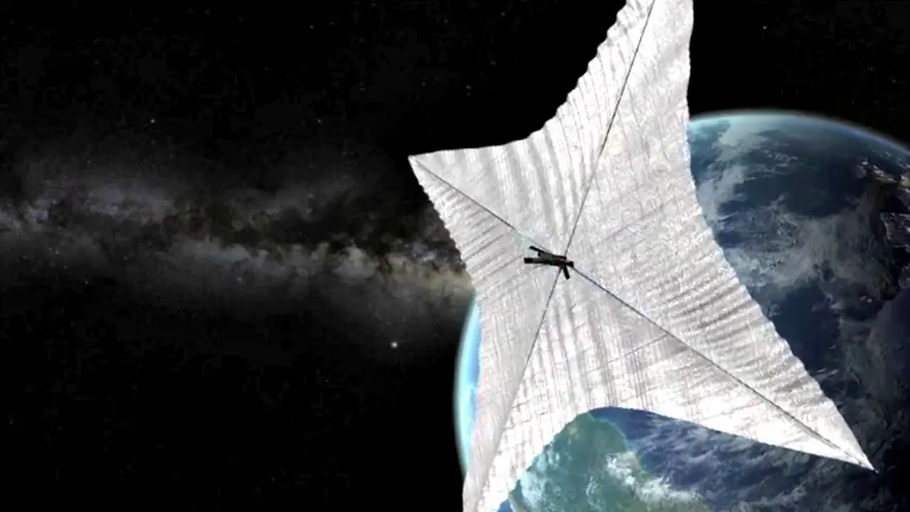 Satelit Berlayar di Ruang Angkasa 